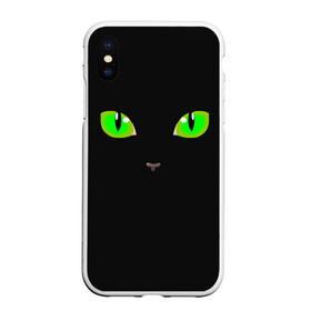Чехол для iPhone XS Max матовый с принтом КОШАЧЬИ ГЛАЗКИ в Кировске, Силикон | Область печати: задняя сторона чехла, без боковых панелей | Тематика изображения на принте: cat | cat eyes | eyes | аниме | взгляд | глаза | глаза кошки | глазки | животные | зелёный | киса | кот | коте | котейка | котенок | котэ | котя | кошачий глаз | кошачьи глаза | кошечка | кошка | мордочка