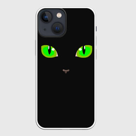 Чехол для iPhone 13 mini с принтом КОШАЧЬИ ГЛАЗКИ в Кировске,  |  | Тематика изображения на принте: cat | cat eyes | eyes | аниме | взгляд | глаза | глаза кошки | глазки | животные | зелёный | киса | кот | коте | котейка | котенок | котэ | котя | кошачий глаз | кошачьи глаза | кошечка | кошка | мордочка