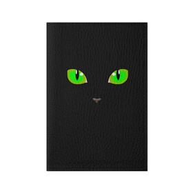 Обложка для паспорта матовая кожа с принтом КОШАЧЬИ ГЛАЗКИ в Кировске, натуральная матовая кожа | размер 19,3 х 13,7 см; прозрачные пластиковые крепления | cat | cat eyes | eyes | аниме | взгляд | глаза | глаза кошки | глазки | животные | зелёный | киса | кот | коте | котейка | котенок | котэ | котя | кошачий глаз | кошачьи глаза | кошечка | кошка | мордочка