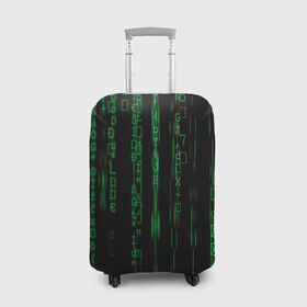 Чехол для чемодана 3D с принтом Матрица в Кировске, 86% полиэфир, 14% спандекс | двустороннее нанесение принта, прорези для ручек и колес | иероглифы | матрица | программа | программисты