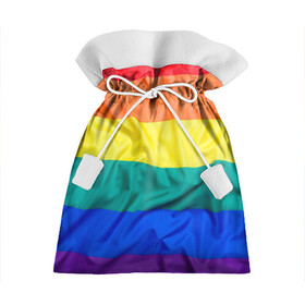 Подарочный 3D мешок с принтом Радуга - мятая ткань полотно в Кировске, 100% полиэстер | Размер: 29*39 см | gey | би | гендер | квир | маска | меньшинства | огбткю | равноправие | радуга | радужный | трансгендер | трансы | флаг