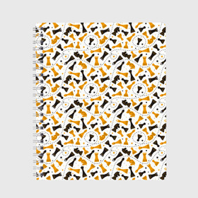 Тетрадь с принтом Шахматные Фигуры в Кировске, 100% бумага | 48 листов, плотность листов — 60 г/м2, плотность картонной обложки — 250 г/м2. Листы скреплены сбоку удобной пружинной спиралью. Уголки страниц и обложки скругленные. Цвет линий — светло-серый
 | Тематика изображения на принте: chess | игра | король | ладья | математика | пешка | ферзь | чёрно белые | шах и мат | шахматист | шахматная доска | шахматные фигуры | шахматы