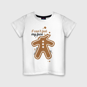 Детская футболка хлопок с принтом Печенька в Кировске, 100% хлопок | круглый вырез горловины, полуприлегающий силуэт, длина до линии бедер | арт | иллюстрация | печенье | печенька | пряник