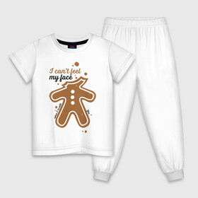 Детская пижама хлопок с принтом Печенька в Кировске, 100% хлопок |  брюки и футболка прямого кроя, без карманов, на брюках мягкая резинка на поясе и по низу штанин
 | арт | иллюстрация | печенье | печенька | пряник