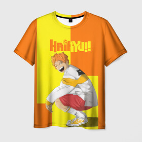 Мужская футболка 3D с принтом Шоё Хината на стиле | Haikyu!! в Кировске, 100% полиэфир | прямой крой, круглый вырез горловины, длина до линии бедер | 10 номер | haikyu | haikyuu | hinata shoyo | karasuno | аниме | волейбол | волейбольный клуб | карасуно | коротышка | красный | мальчик мяч | манга | рыжик | старшая школа | хаикую | чиби чан | шоё хината