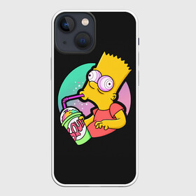 Чехол для iPhone 13 mini с принтом Барт с содой в Кировске,  |  | bart | simpsons | the simpson | барт | мульт | мультфильм | симпсоны
