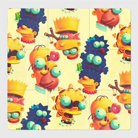 Магнитный плакат 3Х3 с принтом Crazy Simpsons в Кировске, Полимерный материал с магнитным слоем | 9 деталей размером 9*9 см | Тематика изображения на принте: bart | gomer | liza | simpsons | the simpson | барт | гомер | лиза | мардж | мульт | мультфильм | симпсоны
