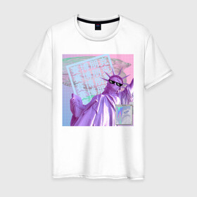 Мужская футболка хлопок с принтом PLiberty в Кировске, 100% хлопок | прямой крой, круглый вырез горловины, длина до линии бедер, слегка спущенное плечо. | internet | japanese | liberty | memes | teenager | waporwave | webpunk