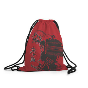 Рюкзак-мешок 3D с принтом Самурай в Кировске, 100% полиэстер | плотность ткани — 200 г/м2, размер — 35 х 45 см; лямки — толстые шнурки, застежка на шнуровке, без карманов и подкладки | буси | воин | иероглифы | самурай | философия | япония
