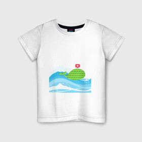 Детская футболка хлопок с принтом Simple Dimple / Pop it в Кировске, 100% хлопок | круглый вырез горловины, полуприлегающий силуэт, длина до линии бедер | pop it | simple dimple | волны | кит | кит на море | лайк | море | небо | попит | рыбка | сердечко | симпл димпл | тренды | шторм