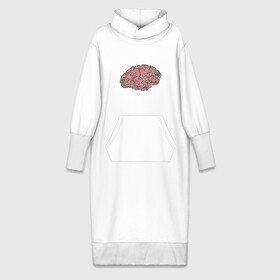 Платье удлиненное хлопок с принтом Мозговая активность на 100 в Кировске,  |  | голова | мозг | человек | череп