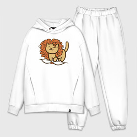 Мужской костюм хлопок OVERSIZE с принтом Cat Lion в Кировске,  |  | animal | cat | cute | kitty | lion | meow | друг | животные | киска | кися | китти | кот | котенок | котик | котэ | кошечка | кошка | лев | мур | мяу | питомец