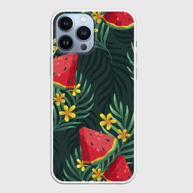 Чехол для iPhone 13 Pro Max с принтом Арзуб и папоротник в Кировске,  |  | арбуз | арт | иллюстрация | папоротник | цветок | ягода