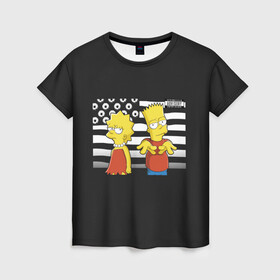 Женская футболка 3D с принтом Альбом года в Кировске, 100% полиэфир ( синтетическое хлопкоподобное полотно) | прямой крой, круглый вырез горловины, длина до линии бедер | bart | liza | simpsons | the simpson | барт | лиза | мульт | мультфильм | симпсоны