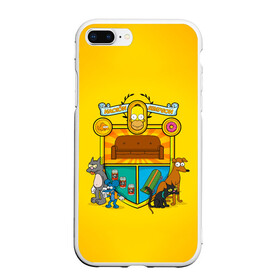 Чехол для iPhone 7Plus/8 Plus матовый с принтом Simpsons nation в Кировске, Силикон | Область печати: задняя сторона чехла, без боковых панелей | gomer | simpsons | the simpson | гомер | мульт | мультфильм | симпсоны