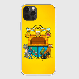 Чехол для iPhone 12 Pro с принтом Simpsons nation в Кировске, силикон | область печати: задняя сторона чехла, без боковых панелей | gomer | simpsons | the simpson | гомер | мульт | мультфильм | симпсоны