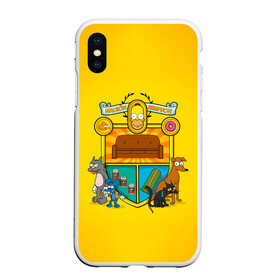 Чехол для iPhone XS Max матовый с принтом Simpsons nation в Кировске, Силикон | Область печати: задняя сторона чехла, без боковых панелей | gomer | simpsons | the simpson | гомер | мульт | мультфильм | симпсоны