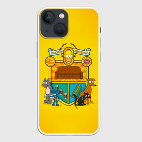 Чехол для iPhone 13 mini с принтом Simpsons nation в Кировске,  |  | gomer | simpsons | the simpson | гомер | мульт | мультфильм | симпсоны