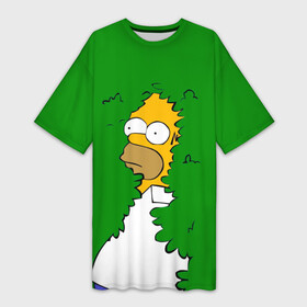 Платье-футболка 3D с принтом Мем с Гомером в Кировске,  |  | gomer | mem | simpsons | the simpson | гомер | мем | мемы | мульт | мультфильм | симпсоны