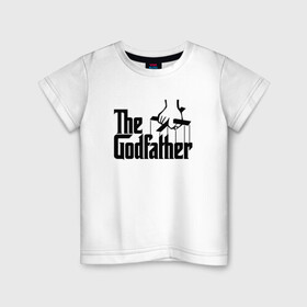 Детская футболка хлопок с принтом The Godfather в Кировске, 100% хлопок | круглый вырез горловины, полуприлегающий силуэт, длина до линии бедер | Тематика изображения на принте: al pacino | don | don michael corleone | drama | father | gangster | logo | marlon brando | movie | the godfather | аль пачино | гангстер | дон | дон вито корлеоне | дон майкл корлеоне | драма | крестный отец | лого | марлон брандо | оскар |