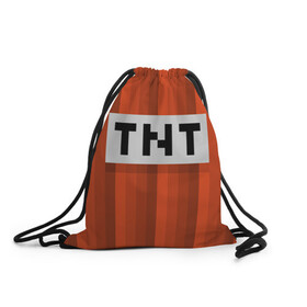 Рюкзак-мешок 3D с принтом TNT в Кировске, 100% полиэстер | плотность ткани — 200 г/м2, размер — 35 х 45 см; лямки — толстые шнурки, застежка на шнуровке, без карманов и подкладки | Тематика изображения на принте: игры | красный | лето | майнкрафт | тнт