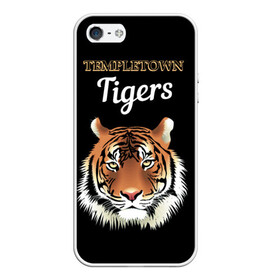 Чехол для iPhone 5/5S матовый с принтом Templetown Tigers в Кировске, Силикон | Область печати: задняя сторона чехла, без боковых панелей | дикий кот | животное | тигр | тигровый кот | храм