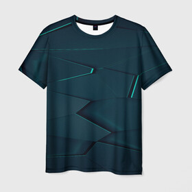 Мужская футболка 3D с принтом GEOMETRY в Кировске, 100% полиэфир | прямой крой, круглый вырез горловины, длина до линии бедер | геометрия | минимализм. | плиты | разлом | фигуры