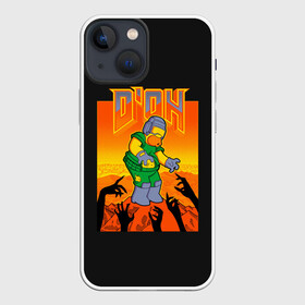 Чехол для iPhone 13 mini с принтом Doom x Simpsons в Кировске,  |  | doom | gomer | simpsons | the simpson | гомер | дум | мульт | мультфильм | симпсоны