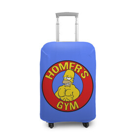 Чехол для чемодана 3D с принтом Спортзал Гомера в Кировске, 86% полиэфир, 14% спандекс | двустороннее нанесение принта, прорези для ручек и колес | gomer | gym | simpsons | the simpson | гомер | качалка | мульт | мультфильм | симпсоны | спортзал | спортсменам | спортсмену