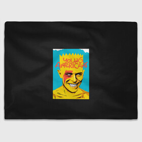 Плед 3D с принтом Bart x Bowie в Кировске, 100% полиэстер | закругленные углы, все края обработаны. Ткань не мнется и не растягивается | Тематика изображения на принте: bart | simpsons | the simpson | барт | дэвид бови | дэвид боуи | мульт | мультфильм | симпсоны