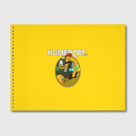 Альбом для рисования с принтом Homer Cry в Кировске, 100% бумага
 | матовая бумага, плотность 200 мг. | far cry | farcray | gomer | homer | simpsons | the simpson | гомер | мульт | мультфильм | симпсоны | фар край