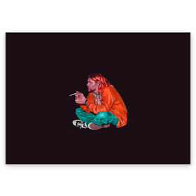 Поздравительная открытка с принтом Sad Kurt в Кировске, 100% бумага | плотность бумаги 280 г/м2, матовая, на обратной стороне линовка и место для марки
 | alternative | kurt cobain | metall | music | nirvana | rock | альтернатива | курт кобейн | курт кобэйн | металл | музыка | нирвана | нирванна | рок