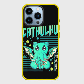 Чехол для iPhone 13 Pro с принтом CatHulhu в Кировске,  |  | Тематика изображения на принте: ancient | azathoth | call | cat | cthulhu | dagon | good | howard | hydra | lovecraft | luck | nyarlathotep | of | phillips | the | unknown | yog sothoth | азатот | гидра | говард | дагон | древний | зов | йог сотот | кот | кошка | ктулху | лавкрафт | нев