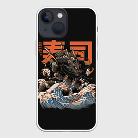 Чехол для iPhone 13 mini с принтом Sushi Dragon в Кировске,  |  | breathing | chinese | dragonblack | fire | helicopter | japan | marine | monster | ocean | reptile | sea | sticks | sushi | water | waves | вертолет | вода | волны | дракон | китайский | монстр | море | морской | огнедышащий | океан | палочки