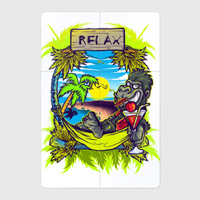 Магнитный плакат 2Х3 с принтом RELAX | МОРЕ | ПЛЯЖ в Кировске, Полимерный материал с магнитным слоем | 6 деталей размером 9*9 см | palm | relax | sea | sun | гамак | горилла | лето | море | небо | обезьяна | отпуск | пальма | пальмы | пляж | релакс | солнце