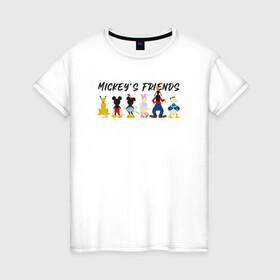 Женская футболка хлопок с принтом Друзья микки в Кировске, 100% хлопок | прямой крой, круглый вырез горловины, длина до линии бедер, слегка спущенное плечо | disney | mickey mouse | дисней | микки маус