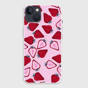 Чехол для iPhone 13 с принтом Клубничка в Кировске,  |  | 14 february | 14 февраля | h | heart | love day | valentines day | валентин | день валентина | день влюбленных | день святого | день святого валентина | земляника | клубника | лето | любовь | праздник | сердечко | сердце