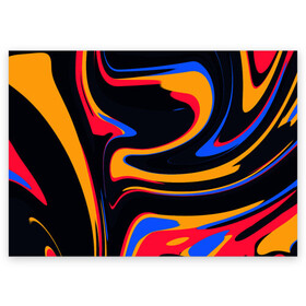 Поздравительная открытка с принтом Color Mix в Кировске, 100% бумага | плотность бумаги 280 г/м2, матовая, на обратной стороне линовка и место для марки
 | background | colorful | lines | иллюстрации | цвета