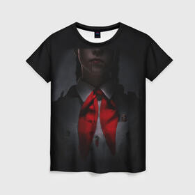 Женская футболка 3D с принтом Сериал Пищеблок в Кировске, 100% полиэфир ( синтетическое хлопкоподобное полотно) | прямой крой, круглый вырез горловины, длина до линии бедер | лагерь | пионер | сериал | телесериал | триллер