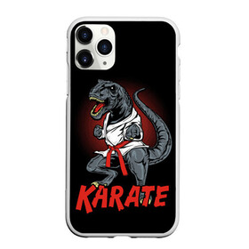 Чехол для iPhone 11 Pro матовый с принтом KARATE T-REX в Кировске, Силикон |  | animal | dinosaur | fight | fighter | hunter | karate | red | sport | strong | t rex | боец | бои | динозавр | карате | сила | спорт | тиранозавр | хищник