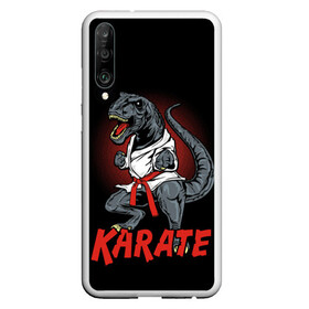 Чехол для Honor P30 с принтом KARATE T-REX в Кировске, Силикон | Область печати: задняя сторона чехла, без боковых панелей | animal | dinosaur | fight | fighter | hunter | karate | red | sport | strong | t rex | боец | бои | динозавр | карате | сила | спорт | тиранозавр | хищник