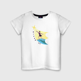 Детская футболка хлопок с принтом Фигуристка в Кировске, 100% хлопок | круглый вырез горловины, полуприлегающий силуэт, длина до линии бедер | коньки | спорт | фигуристка | фигурное катание | хобби