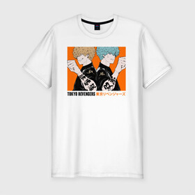 Мужская футболка хлопок Slim с принтом Tokyo Revengers  в Кировске, 92% хлопок, 8% лайкра | приталенный силуэт, круглый вырез ворота, длина до линии бедра, короткий рукав | anime | tokyo revengers | аниме | манга | токийские мстители