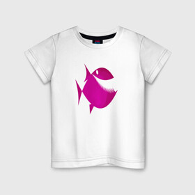 Детская футболка хлопок с принтом Пиранья в Кировске, 100% хлопок | круглый вырез горловины, полуприлегающий силуэт, длина до линии бедер | piranha | пиранья | подводный мир | рыба | хищная рыба