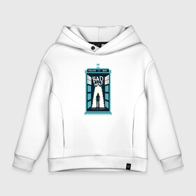 Детское худи Oversize хлопок с принтом Tardis - Bad Wolf в Кировске, френч-терри — 70% хлопок, 30% полиэстер. Мягкий теплый начес внутри —100% хлопок | боковые карманы, эластичные манжеты и нижняя кромка, капюшон на магнитной кнопке | doctor who | future | space | tardis | time | будка | будущее | время | галактика | доктор кто | космос | машина времени | наука | приключения | пространство | профессор | прошлое | сериал | тардис | телепорт | ученый | фа