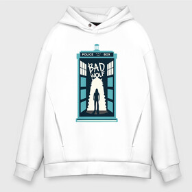 Мужское худи Oversize хлопок с принтом Tardis - Bad Wolf в Кировске, френч-терри — 70% хлопок, 30% полиэстер. Мягкий теплый начес внутри —100% хлопок | боковые карманы, эластичные манжеты и нижняя кромка, капюшон на магнитной кнопке | doctor who | future | space | tardis | time | будка | будущее | время | галактика | доктор кто | космос | машина времени | наука | приключения | пространство | профессор | прошлое | сериал | тардис | телепорт | ученый | фа