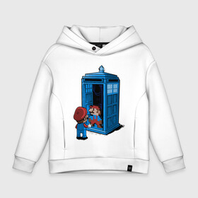 Детское худи Oversize хлопок с принтом Tardis Mario в Кировске, френч-терри — 70% хлопок, 30% полиэстер. Мягкий теплый начес внутри —100% хлопок | боковые карманы, эластичные манжеты и нижняя кромка, капюшон на магнитной кнопке | doctor who | future | space | tardis | time | будка | будущее | время | галактика | доктор кто | космос | марио | машина времени | наука | приключения | пространство | профессор | прошлое | сериал | тардис | телепорт | уче