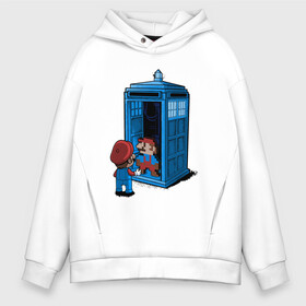 Мужское худи Oversize хлопок с принтом Tardis Mario в Кировске, френч-терри — 70% хлопок, 30% полиэстер. Мягкий теплый начес внутри —100% хлопок | боковые карманы, эластичные манжеты и нижняя кромка, капюшон на магнитной кнопке | doctor who | future | space | tardis | time | будка | будущее | время | галактика | доктор кто | космос | марио | машина времени | наука | приключения | пространство | профессор | прошлое | сериал | тардис | телепорт | уче