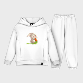 Детский костюм хлопок Oversize с принтом Солнышко с морковкой в Кировске,  |  | Тематика изображения на принте: животное | зайчик | заяц | зверь | кролик | морковка | пушистый | серый зайка | уши | хвост