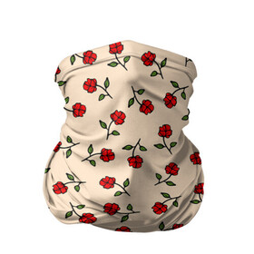 Бандана-труба 3D с принтом Прованс из роз в Кировске, 100% полиэстер, ткань с особыми свойствами — Activecool | плотность 150‒180 г/м2; хорошо тянется, но сохраняет форму | flowers | girls | red roses | roses | vintage | букет | бутоны | винтаж | девушкам | женщинам | красные розы | красные цветы | листья | нарисованные цветы | подарок | природа | прованс | розы | узор | цветочный принт